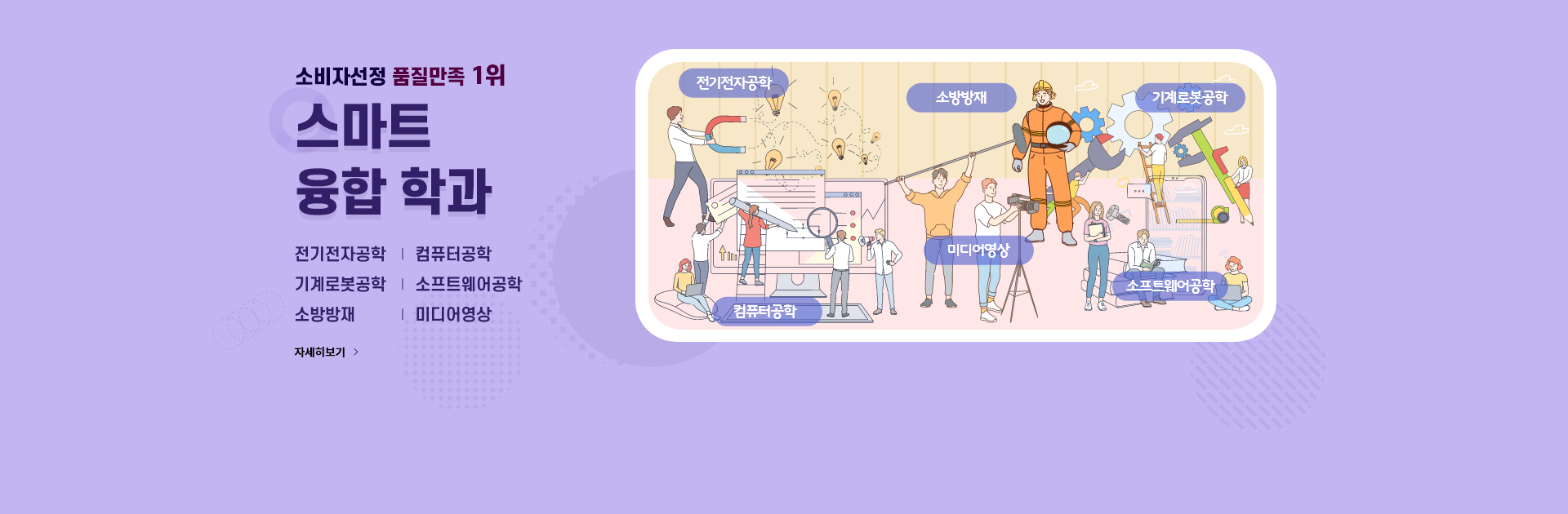 소비자 선정 품질만족 1위, 서울디지털대학교 학과소개