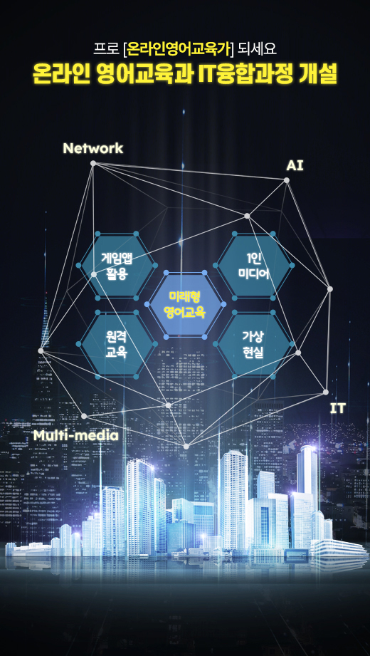 프로 [온라인영어교육가] 되세요, 온라인 영어교육과 IT융합과정 개설